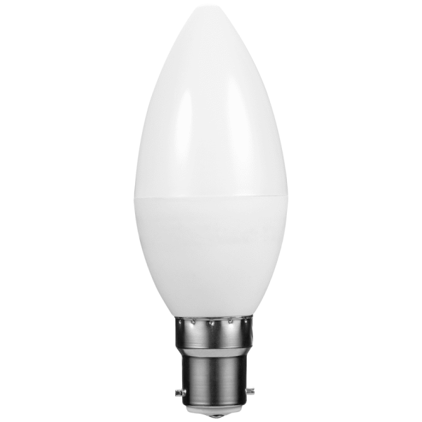 SWITCHED 5W Candle LED Light Bulb B22 - Warm White