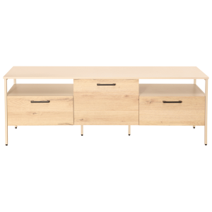 Everfurn Ellen TV Stand - Melamine - Powder-Coated Steel Frame - 2 Drawers - Storage Cabinet