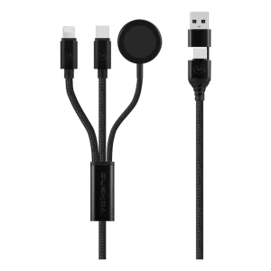 Volkano Weave Series 100W Braided 5-in-1 Charge and Data Cable 1m - Black