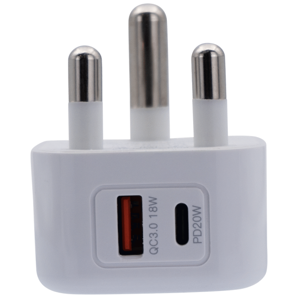 Volkano Robust Series 3-Pin SA to 20w PD + QC 3.0 Wall Charger