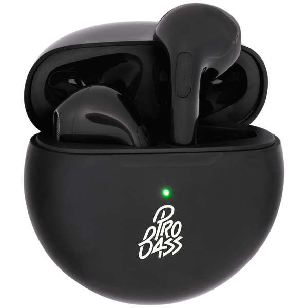 Pro Bass Future Series True Wireless Earphones with Charging Case - Black