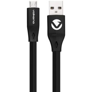 Volkano Slim Series Flat PVC Micro USB Cable 1.2m - Black