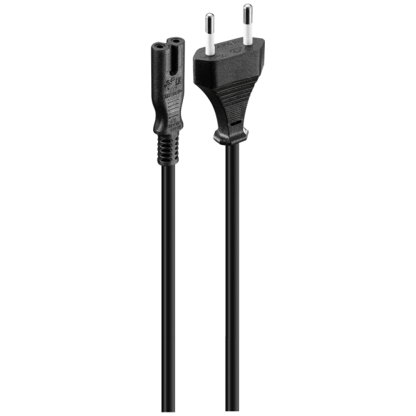 Volkano Presto Series Power Cable 2-Pin Figure 8 to Type-C Euro 1.2m 5a - Black