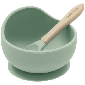Echo Baby Silicone Suction Bowl and Spoon Set - Sage