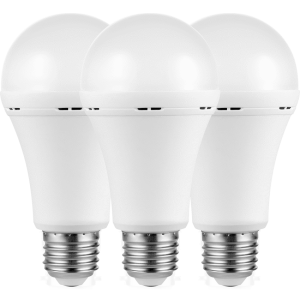 SWITCHED 5W A60 Rechargeable E27 LED Light Bulb CW - 3 Pack