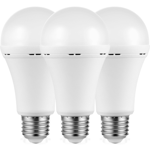 Switched 5w A60 Rechargeable E27 LED Light Bulb WW - 3 Pack