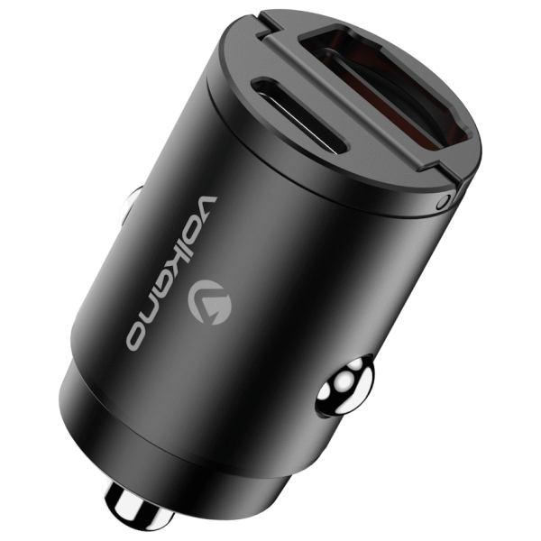 Volkano Veilix Series 45w PD Dual USB-A and USB-C Ultra Small Car Charger - Black