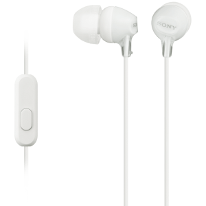 Sony MDR-EX15AP (White) InEar Earphone with Mic for iPhone - Android - Blackberry
