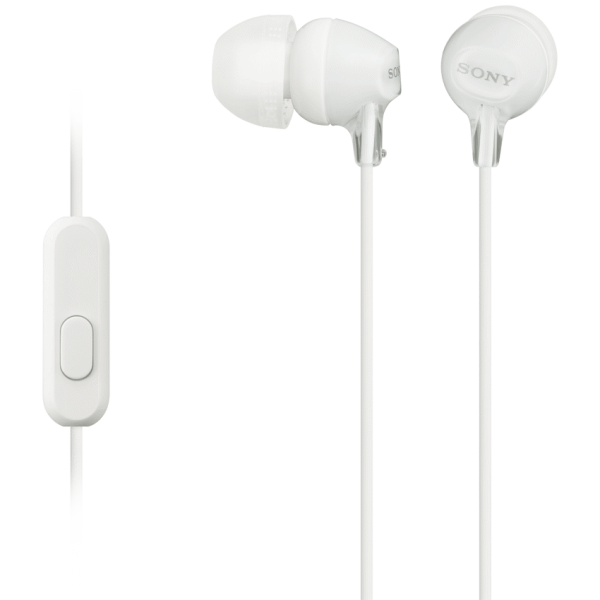 Sony MDR-EX15AP (White) InEar Earphone with Mic for iPhone - Android - Blackberry