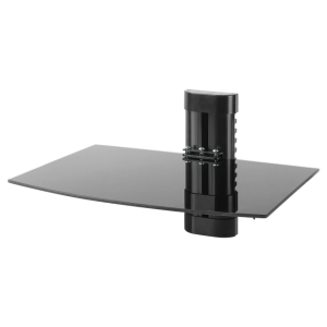 Volkano Steel Series Aluminium, Steel and Tempered Glass Single Shelf Unit