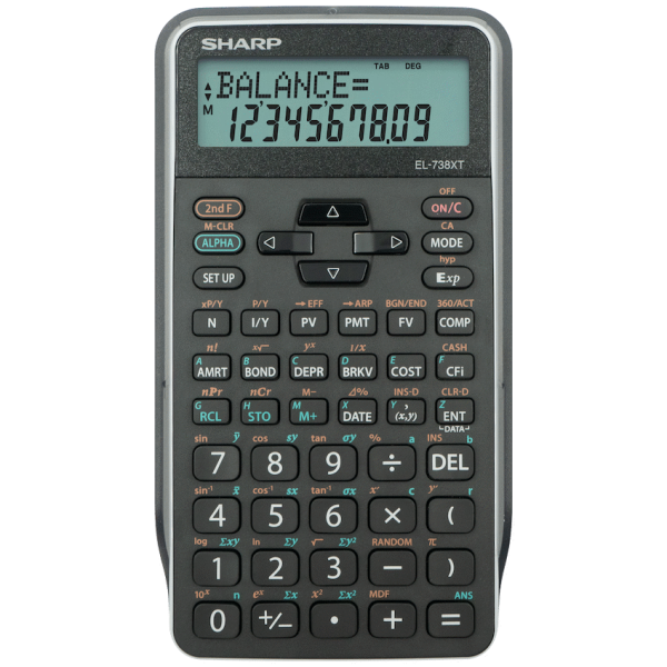 Sharp EL-738 XTB - Advanced Financial Calculator NEW DESIGN