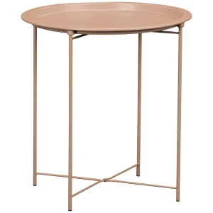 Everfurn Nala Side Table Beige, Painted MDF, Steel Frame