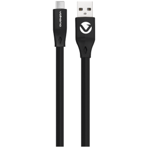 Volkano Slim Series Flat PVC Type-C Cable 1.2m - Black