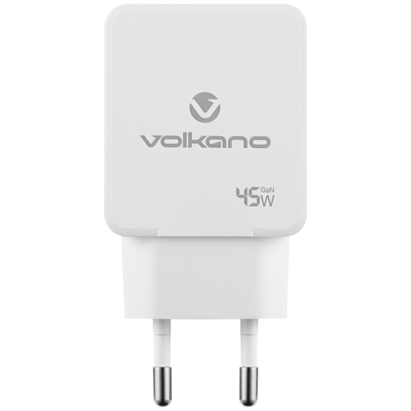 Volkano Potent Plus series 45W GaN Compact Dual USB and USB-C PD Wall Charger