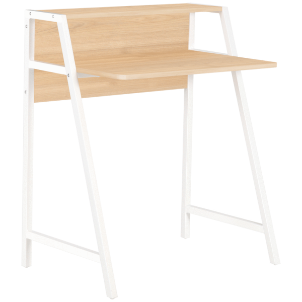 Everfurn Orchid Desk with Monitor Shelf, Powder Coated Steel
