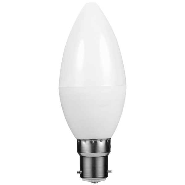 Switched 5w Candle LED Light Bulb B22 - Cool White