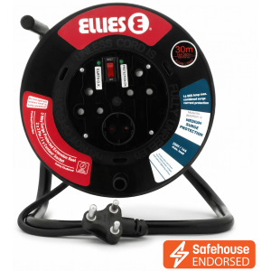 Ellies Heavy Duty Surge Extension Reel-30M-BK