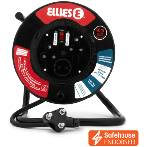 Ellies Heavy Duty Surge Extension Reel - 20m - BK