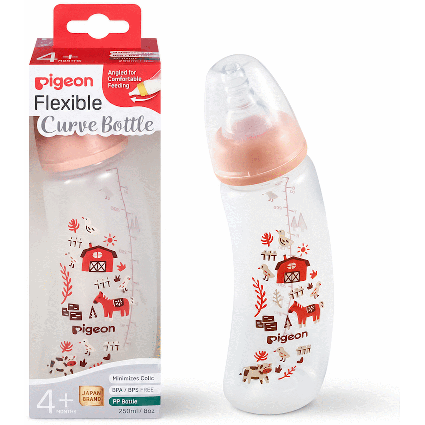 PIGEON FLEXIBLE CURVE BOTTLE 250ML - FARM