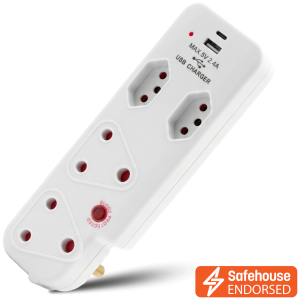 Ellies 4 Way Surge adaptor with type C + USB - WT