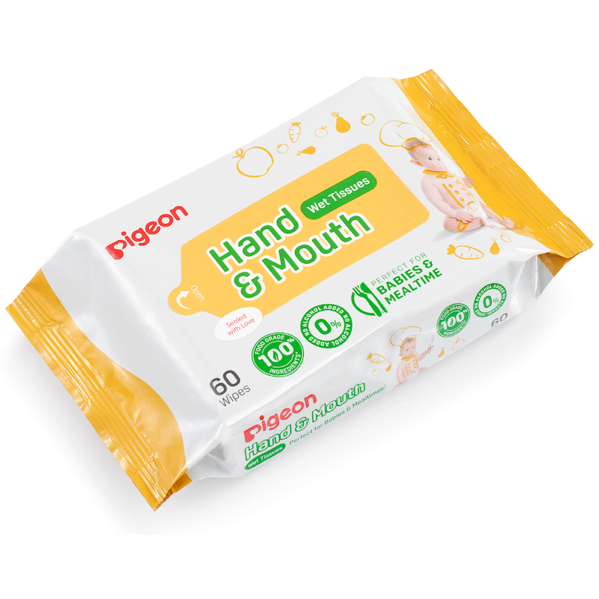 Pigeon - Hand and Mouth Wipes 60s 2-in-1