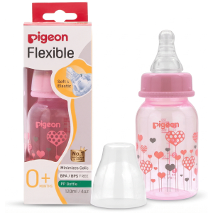 Pigeon Flexible Bottle STD Neck - Pink - 120ml