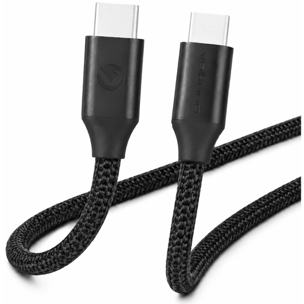 Volkano Weave Series Type-C to Type-C Cable (1.2m, 60w) - Black