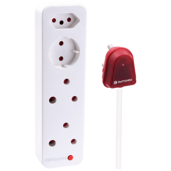 Switched High Surge 4-Way Multiplug 0.5m 1140J