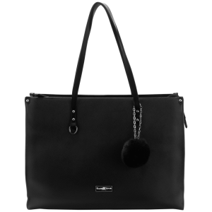 Supanova Pompom Ladies Laptop Bag - Black