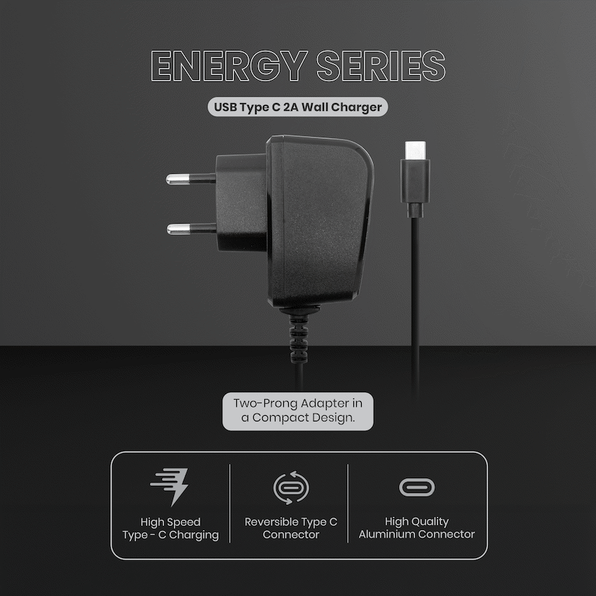 Volkano Energy Series USB Type-C 2a Wall Charger - Image 10