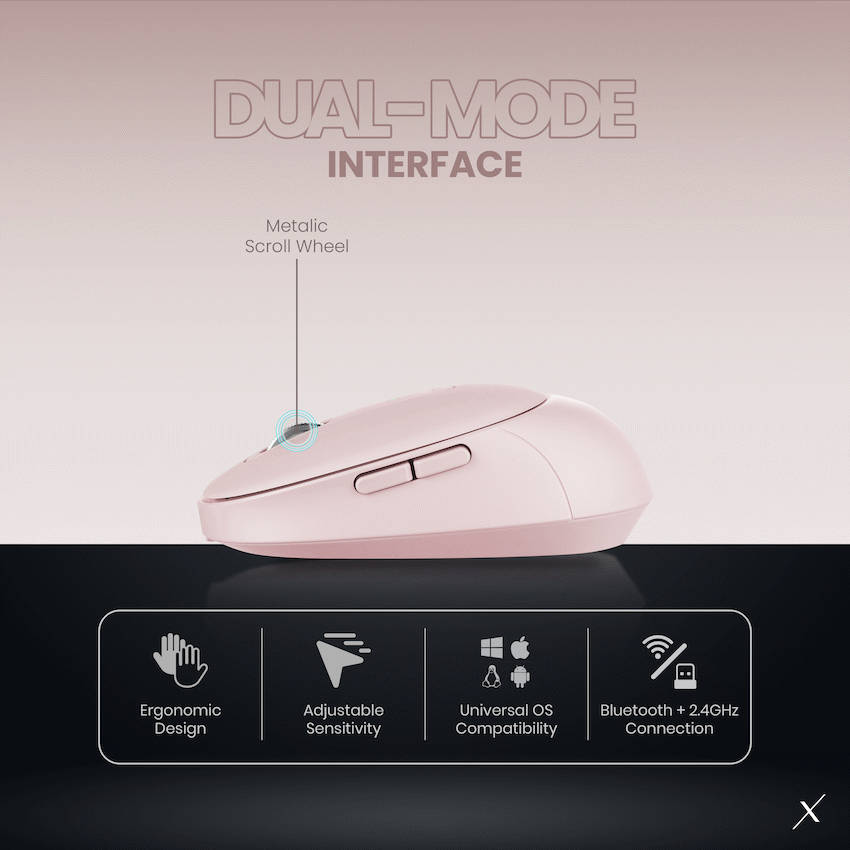 VolkanoX Crater Bluetooth Wireless Mouse - Rose - Image 10