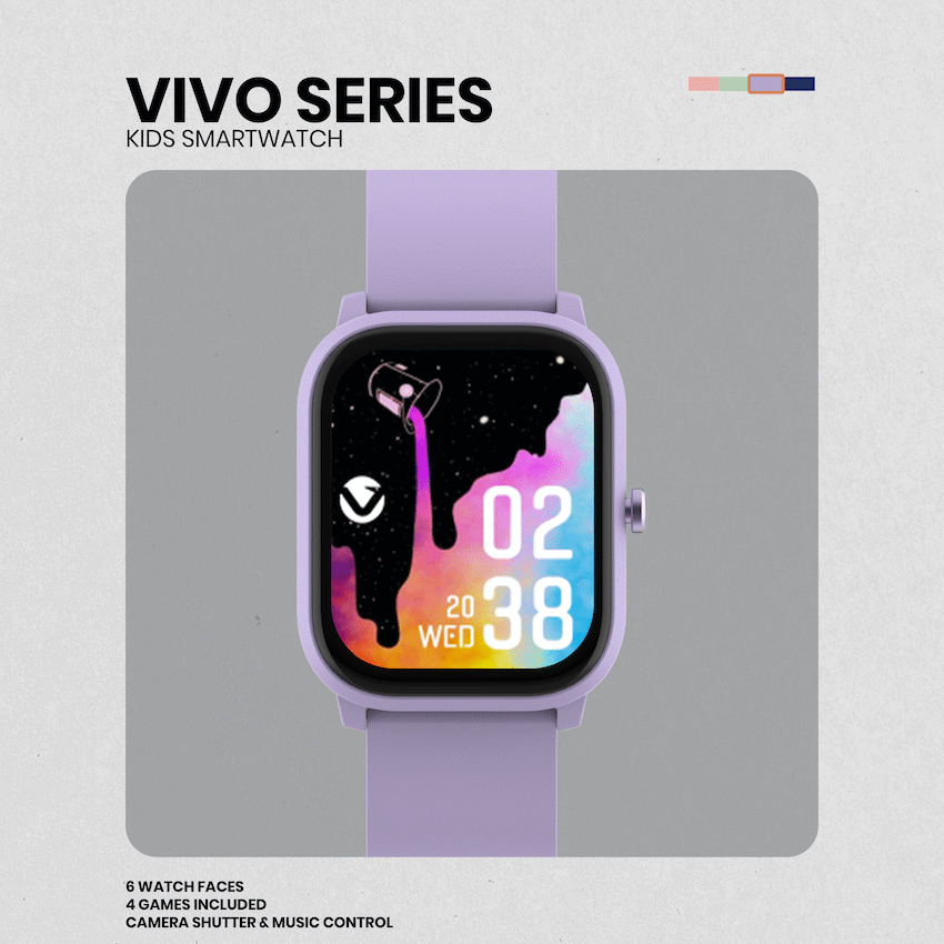 Volkano Vivo Series Kids Smart Watch - Lilac Purple - Image 10