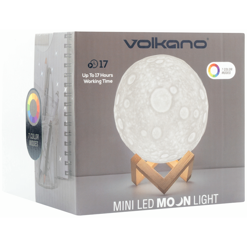 Volkano Galactic Mini Moon LED Mood Light - Battery Operated - Image 10