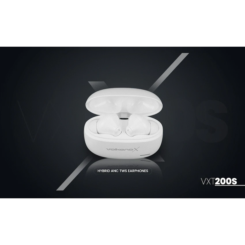 VolkanoX VXT200S Hybrid ANC TWS Earphones - White - Image 11