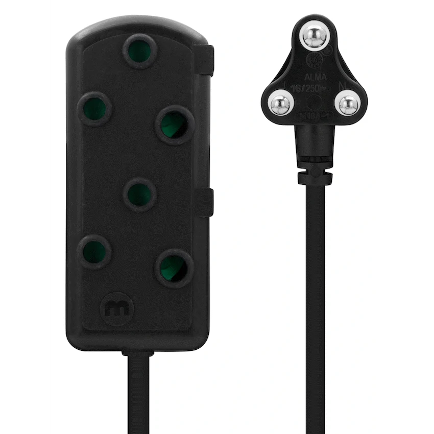 Ellies Side-by-Side Light-Duty Extension Lead - 3m - Black - Image 11