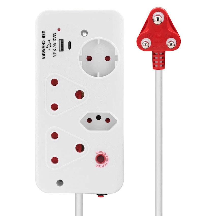 Ellies 4-Way Surge Multiplug with USB-A+USB-C 0.5m - WT - Image 11