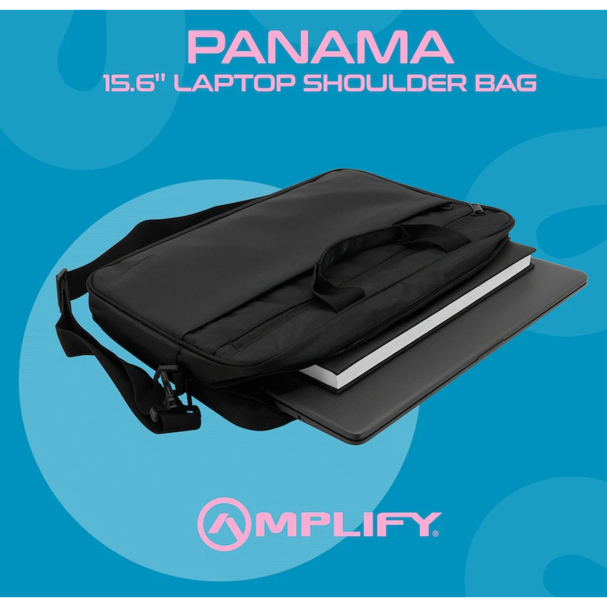 Amplify Panama 15.6" Laptop Shoulder Bag - Black - Image 12