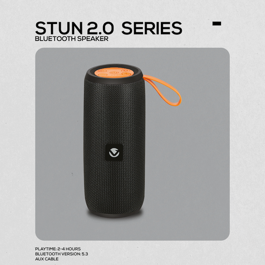 Volkano Stun 2.0 Series Bluetooth Speaker - Black - Image 12