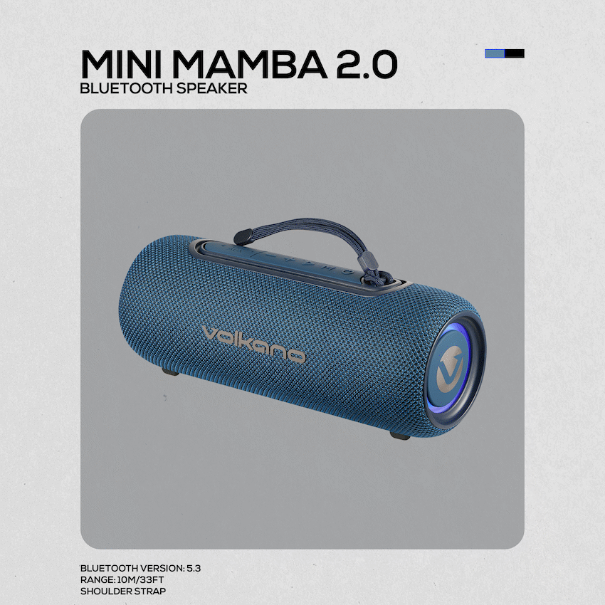 Volkano Mini Mamba 2.0 Series Bluetooth Speaker - Blue - Image 12