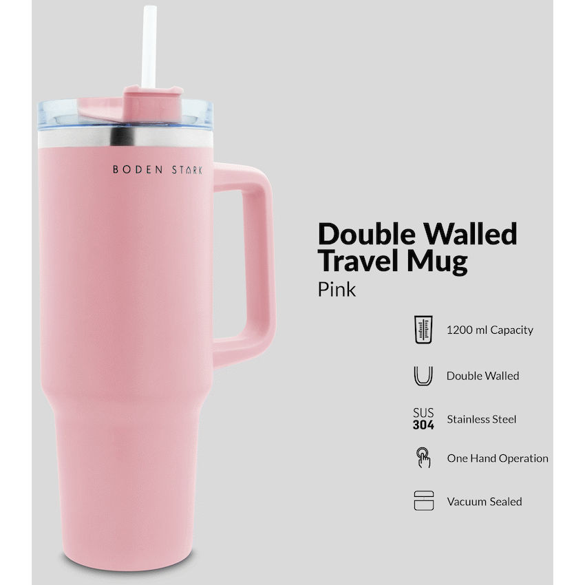 Boden Stark 1200ml Travel Mug - Pink - Image 13