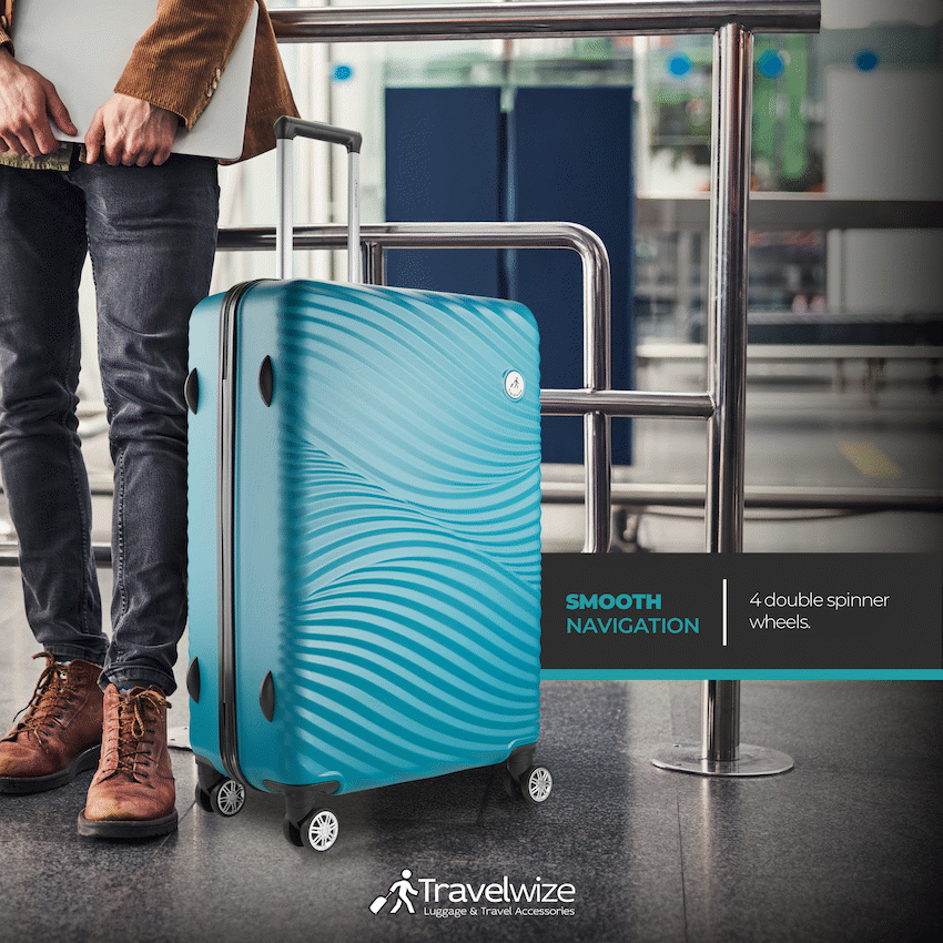 Travelwize Maui ABS 4-Wheel Spinner 65cm Luggage - Ocean - Image 13