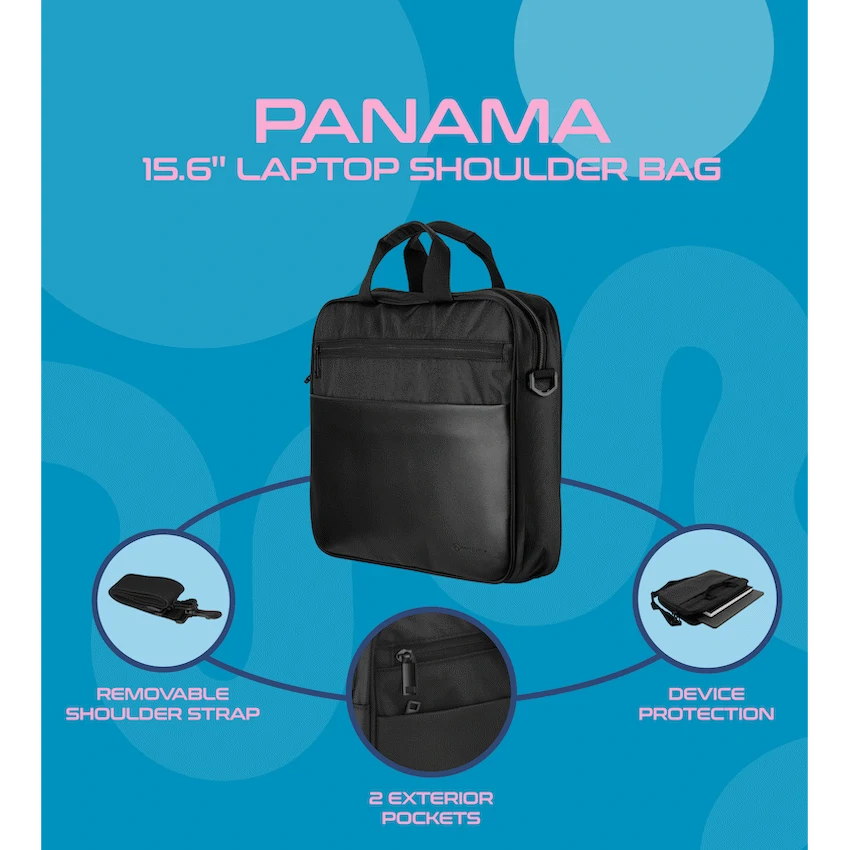 Amplify Panama 15.6" Laptop Shoulder Bag - Black - Image 13
