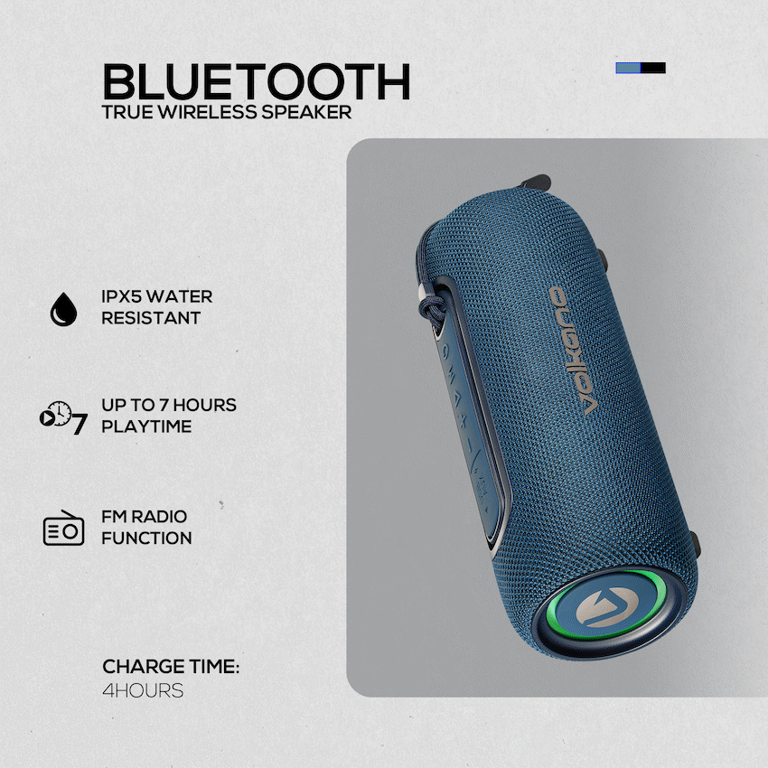 Volkano Mini Mamba 2.0 Series Bluetooth Speaker - Blue - Image 13
