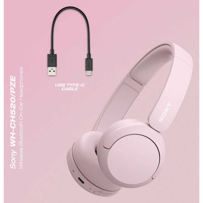 Sony WH-CH520 (Pink) Bluetooth On-Ear Headphones - Image 13