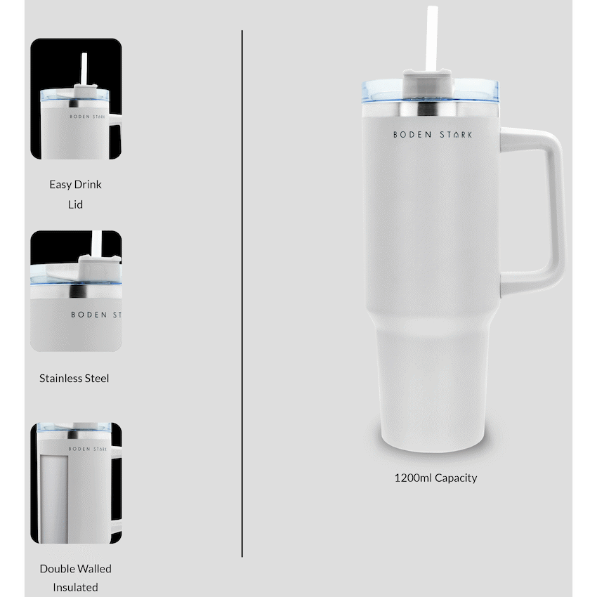 Boden Stark 1200ml Travel Mug - White - Image 14