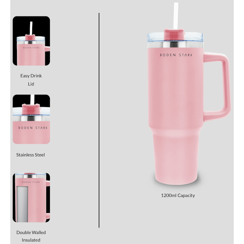 Boden Stark 1200ml Travel Mug - Pink - Image 14