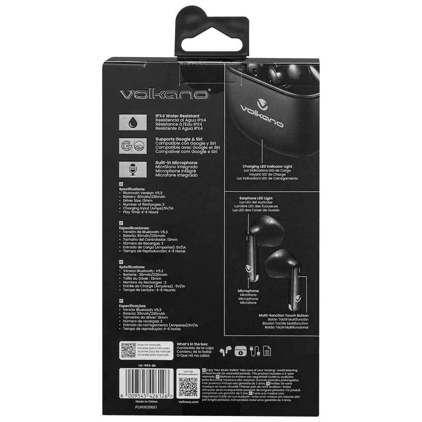 Volkano Sleek Series TWS Earphones - Black - Image 14