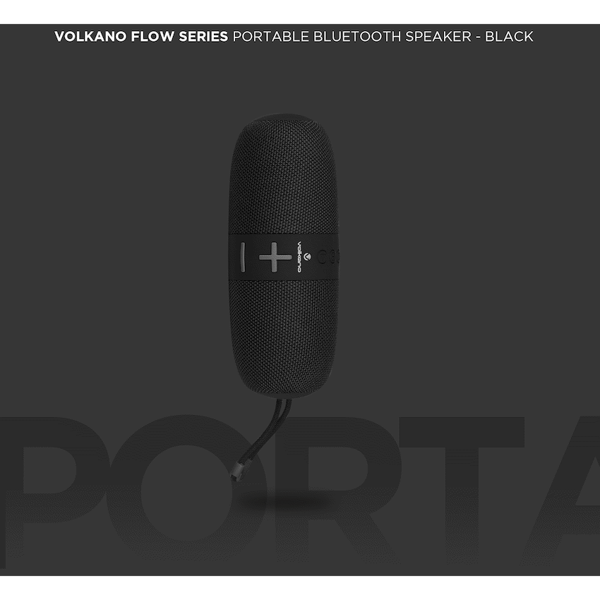 Volkano Flow Series Portable Bluetooth Speaker - Black with Grey Buttons - Image 15