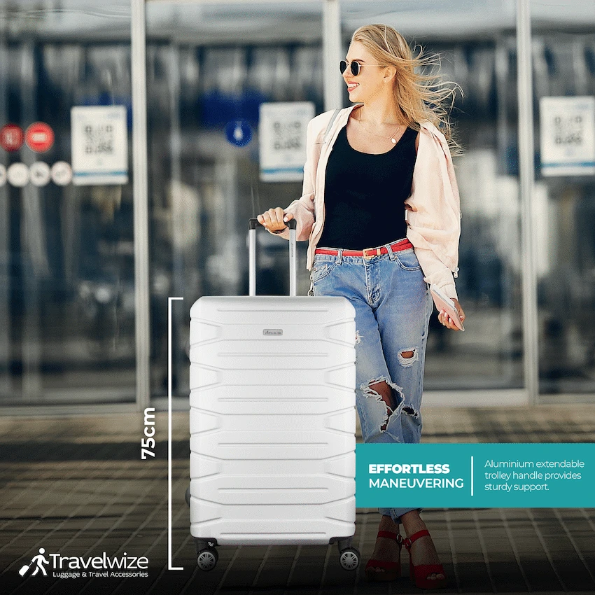 Travelwize Cabana ABS 4-Wheel Spinner 75cm Luggage - Platinum - Image 15