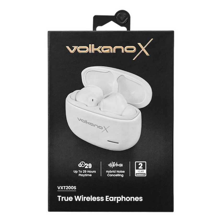 VolkanoX VXT200S Hybrid ANC TWS Earphones - White - Image 16